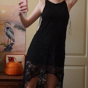Mini Slip Dress With Lace Overlay Goth Gothic